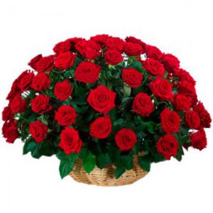 Корзина из 51 розы